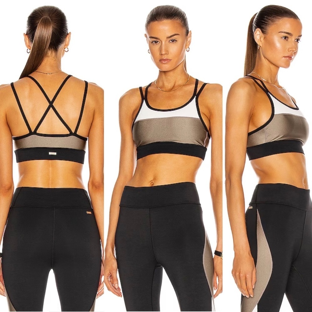 $75 Alala Aurora Sports Bra in Gold Dust Size Small
